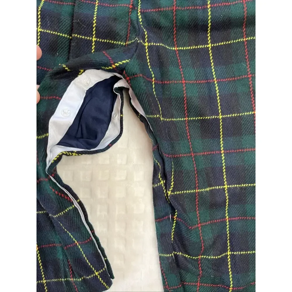Busy Bees Sz 24 Mths Plaid Toddler Jumpsuit One Piece Bib Overalls Boutique
